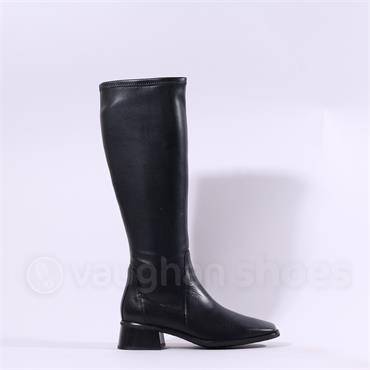 Wonders Ayla Square Toe Knee High Boot - Black Leather